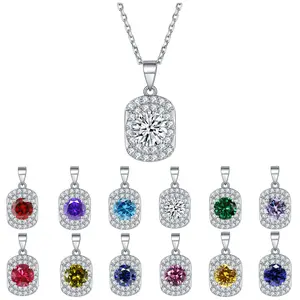 Fashion Ruby gemstone 12 Months birthstone Pendant 925 Sterling silver Necklace