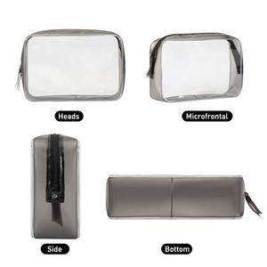 Custom Cosmetic Bag Waterproof <b>Make</b> up Bag PVC Zipper clear Toiletry Travel Storage Cosmetic Bag for Women - Product Image 2