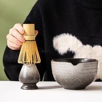 Coffret cadeau Matcha, style Japandi haut de gamme personnalisé, coffret Matcha noir 4 pièces, personnalisable