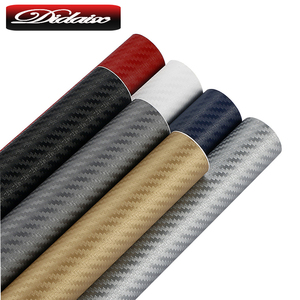 1.52x30M PVC auto-adhésif 3D Fiber de carbone vinyle voiture, or argent noir imperméable sans bulle rouleaux de vinyle - Product Image 3