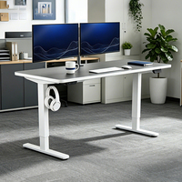 Bureau debout intelligent Hetium moderne et ergonomique à moteur unique avec contrôleur électrique, en bois et acier, hauteur réglable