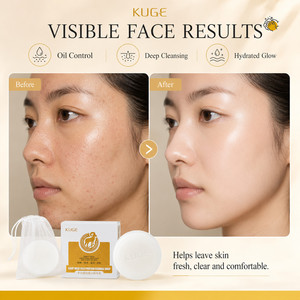 Jabón Facial Sólido Artesanal de Leche de Cabra y Proteína de Seda Kuge, Elimina Ácaros, Limpia <span class=keywords><strong>la</strong></span> Suciedad, Nutre, Hidrata, Jabón Corporal, Limpiador Facial - Product Image 4
