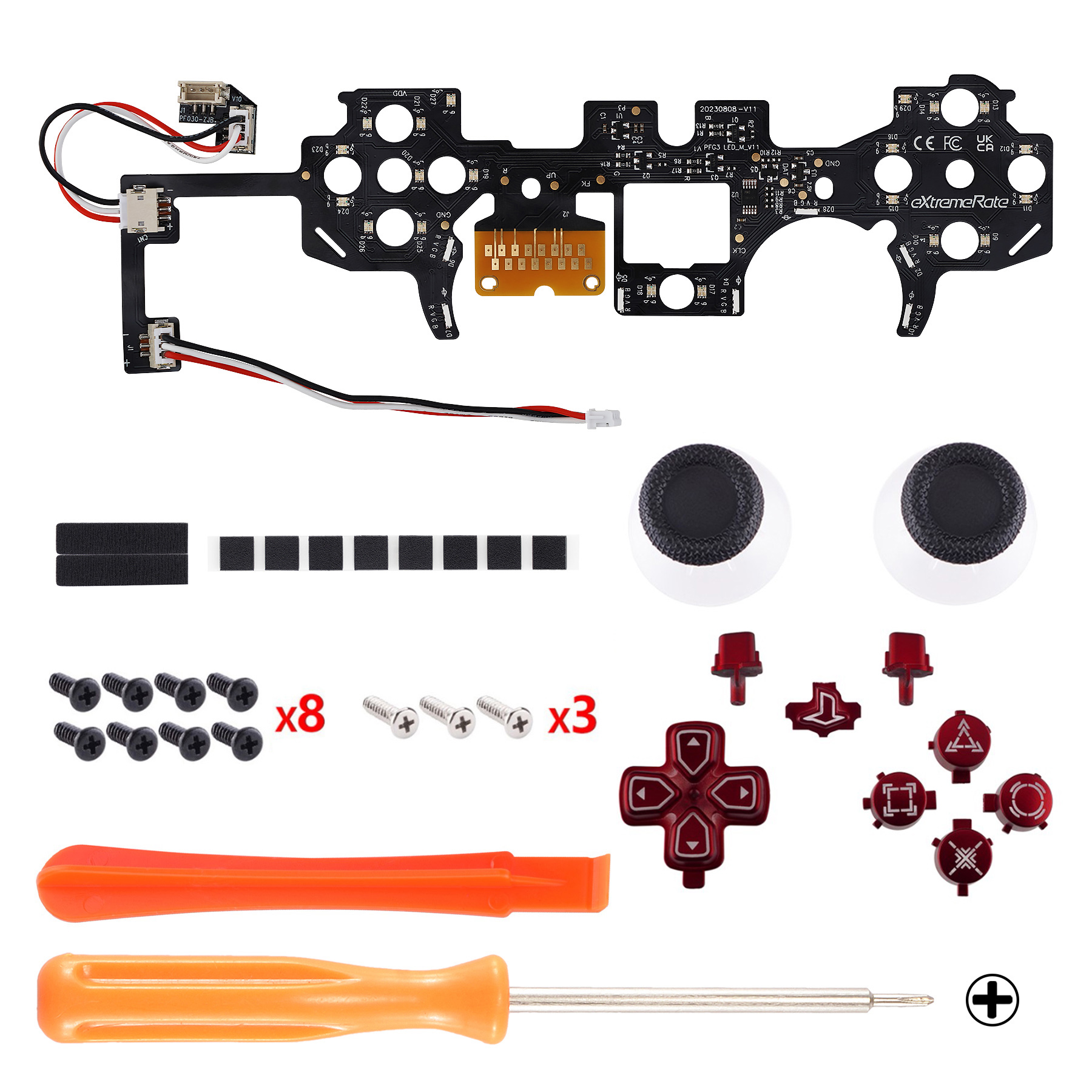 Kit LED con Botón Rojo Escarlata PFLED05G3