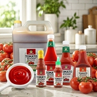 Sauce tomate et ketchup fraîchement pressés, sucrés et acidulés, personnalisables en usine, en bouteille