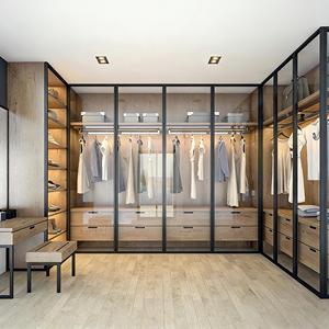 Diseño de Muebles para el Hogar, Armario Empotrado de Madera, Vestidor de Lujo Modular Personalizado con Puerta de Vidrio e Iluminación - Product Image 6