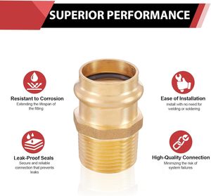 Raccords de pression hexagonaux ronds en laiton et cuivre <span class=keywords><strong>1</strong></span>/<span class=keywords><strong>2</strong></span> pouce x <span class=keywords><strong>1</strong></span>/<span class=keywords><strong>2</strong></span> pouce NPT mâle - Product Image 3