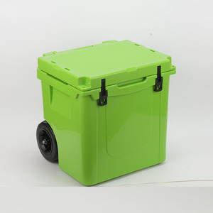 Yedi phong cách 45qt rotomolded lớn bánh CoolBox với có thể thu vào xử lý tùy chỉnh màu sắc thương hiệu trolly <span class=keywords><strong>Cooler</strong></span> <span class=keywords><strong>Box</strong></span> với bánh xe - Product Image 4