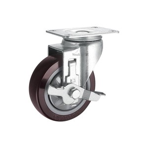 <span class=keywords><strong>Roue</strong></span> pivotante silencieuse Youli de 345 pouces, rouge, à <span class=keywords><strong>axe</strong></span> unique, en polyuréthane, haute capacité de charge, résistante à l'usure, pour chariot et étagère - Product Image 3