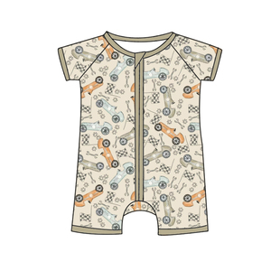 Romper Anak Bahan Bambu/Spandex untuk Anak Laki-laki Perempuan Balita Pakaian Motif Hewan Ritsleting Dua Arah Grosir Kotak Kejutan Yilei - Product Image 6