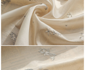Tecido de Bordado <span class=keywords><strong>Floral</strong></span> Bege, Tecido Delicado de Bordado Botânico para Decoração de Sala de Estar e Vestidos Femininos - Product Image 6
