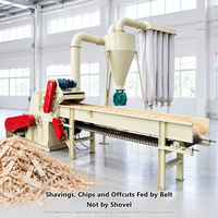 Mesin Penghancur Kayu dengan Konveyor Sabuk, Separator Cyclone, Filter Kantong, Pengumpul Debu, dan Sistem Pembuangan Sekrup untuk Lini Serbuk Gergaji
