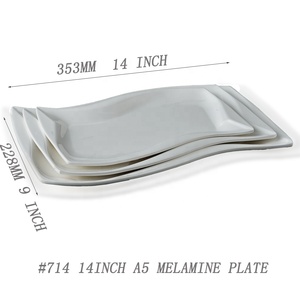 Vajilla de Restaurante <span class=keywords><strong>al</strong></span> por Mayor, <span class=keywords><strong>Plato</strong></span> Rectangular Blanco de Melamina de 14 Pulgadas - Product Image 2