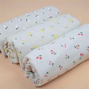 Yeni Stil Kırmızı Kiraz Yeşil Kiraz Baskılı Pamuk Keten Kumaş - Product Image 1