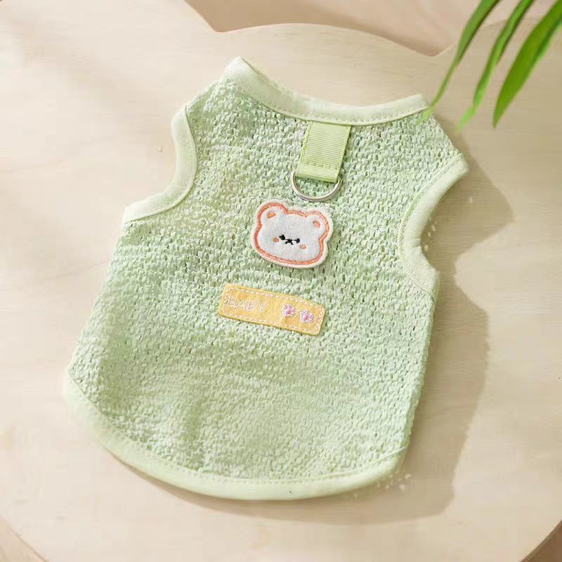 Petit gilet ajouré vert