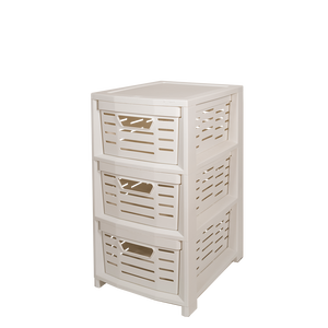 Chariot de cuisine multi-usages à 3 tiroirs, blanc, en PP, organisateur de rangement moulé par injection - Product Image 1