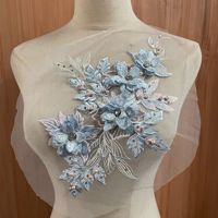 Nouvelle applique en tissu polyester à fleurs 3D en dentelle, accessoires de vêtement, décorations en diamant, patchs décoratifs DIY