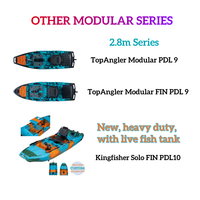 Nouveau Kayak de Pêche Modulaire Monoplace 2025 de 3 m, Détachable en 2 Sections, avec Moteur et Hélice, Système de Propulsion Double Puissance, 1 Personne