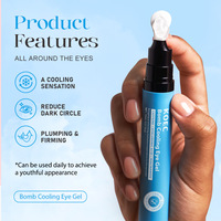 Kit Gel Contour des Yeux Rafraîchissant et Liftant avec Sérum en Roll-on à l'Acide Hyaluronique et au Collagène pour les Poches, les Cernes, le Repulpant et le Raffermissant