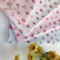 Pabrik HAPPEAK Jual Langsung Kain Rajut Waffle Bernapas, Kain Rajut Katun Bermotif Lembut untuk Pakaian Anak yang Nyaman