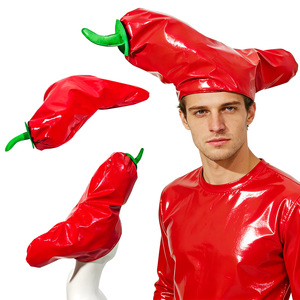 Chapeau de piment Luling Yaoyao, taille unique, rouge, accessoire de fête costumée, tenue de scène pour jeu de rôle adulte - Product Image 2