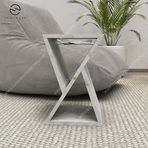 Table d'appoint en marbre blanc au design moderne et luxueux Ovale haute brillance pour chambre à coucher et salon - Product Image 4