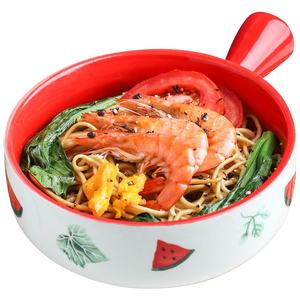 ญี่ปุ่นมือวาดสร้างสรรค์เซรามิกบนโต๊ะอาหารสลัดผลไม้ก๋วยเตี๋ยวชามซุปที่มีการจัดการ - Product Image 4