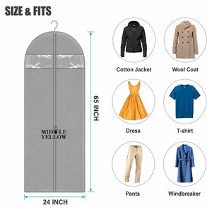 Housse de protection pour vêtements avec logo personnalisé, 65 pouces, en tissu non tissé, avec fenêtres en PVC, taille personnalisée, OEM ODM, directement de l'usine - Product Image 2