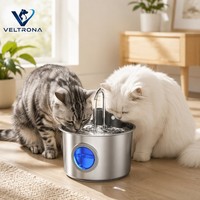 Fuente de Agua para Mascotas de Acero Inoxidable al por Mayor, Dispensador de Agua Automático Circular Redondo para Perros y Gatos