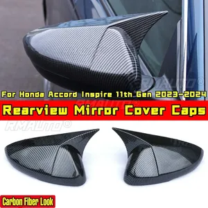 For Honda Accord 11th Gen 2023-2024 Body Kit Side Wing <b>Mirror</b> Caps Carbon Fiber Look Side Wing <b>Mirror</b> Caps <b>Car</b> <b>Accessories</b> - Product Image 3