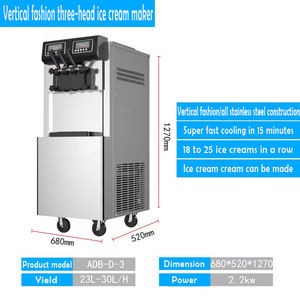 Mesin pembuat es krim Gelato produksi Tinggi Komersial profesional 3 rasa lembut melayani mesin es krim - Product Image 4