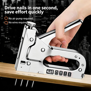 Pistola de clavos manual 4 en 1 de alta resistencia para carpintería, muebles, marcos de fotos, publicidad y tela - Product Image 3
