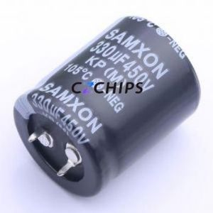 Condensateur électrolytique en aluminium à encliquetage EKP337M2WP35SZ, composant traversant (THT), D30xL35mm 330uF 450V - Product Image 1