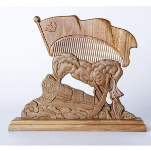 Wood carving handicrafts customized 3D handmade retro wood carving souvenirs home pendant decorative pendant photo frame