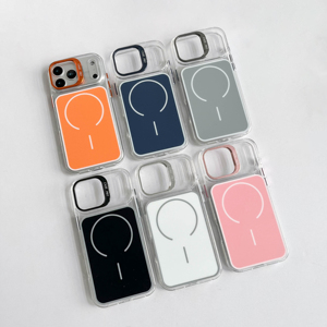 New Mạnh Mẽ Từ Chất Lượng Cao Trường Hợp Điện Thoại Cho Iphone 17 <span class=keywords><strong>TPU</strong></span> PC Trở Lại Điện Thoại Di Động Bìa Kim Loại Máy Ảnh - Product Image 1