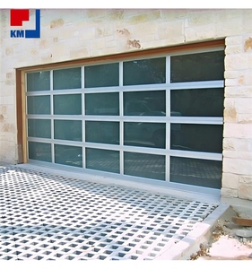 Porte de <span class=keywords><strong>garage</strong></span> sectionnelle moderne en verre trempé de qualité supérieure, cadre en aluminium isolé thermiquement, idéale pour les villas et les applications commerciales - Product Image 2