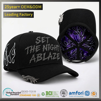 Casquettes de baseball brodées personnalisées de qualité supérieure avec lettres en strass, visière incurvée réglable, 5 panneaux, style snapback