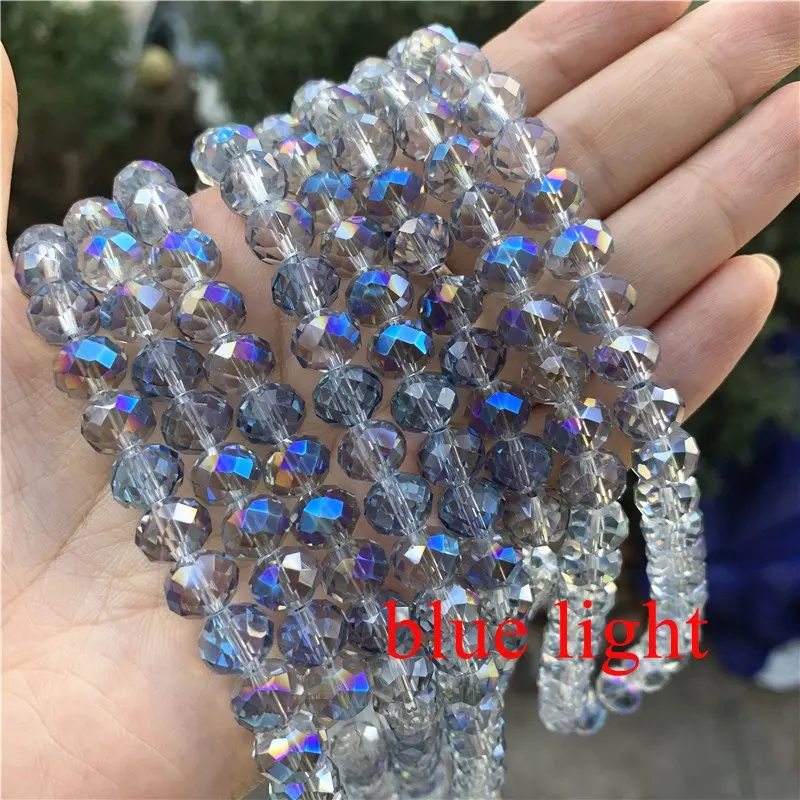 Grosir Murah Harga 2/3/4/6/8/10Mm Ragam Rondelle Gelas Kristal Manik-manik Longgar untuk Membuat Perhiasan