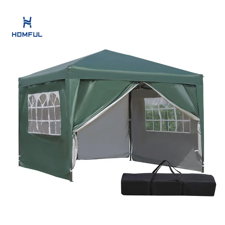 HOMFUL Tenda Iklan Luar Ruangan Kustom 10X10 Tenda Kanopi Pop Up Pameran Dagang