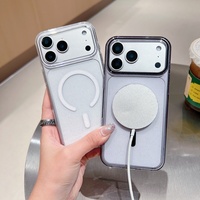 Coque de téléphone transparente scintillante pour iPhone 17 Air 16 15 14 13 12 Pro Max Plus avec charge magnétique sans fil