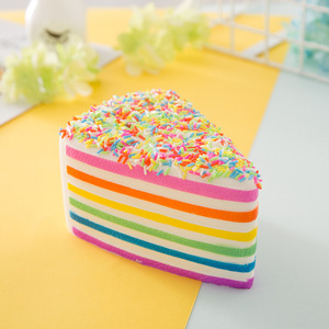 ของเล่นบีบคลายเครียดรูปเค้กเข็มสามเหลี่ยมสีสันสดใส ขนาดกลาง เด้งช้า - Product Image 2