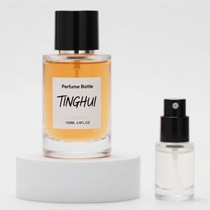 Customized Luxury Perfume Bottle 30ml 50ml 100ml Flat Glass Scent Diffuser with Sprayer <b>and</b> Dropper <b>Sealing</b> Type - Product Image 1
