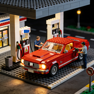 Ensemble de blocs de construction en plastique DIY Scène Urbaine Ville Pluvieuse Supercar Personnalisée pour Adultes, Collection et Cadeau - Product Image 3