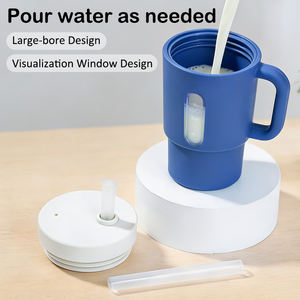 Tasse d'apprentissage en silicone pour bébé, <span class=keywords><strong>avec</strong></span> couvercle et <span class=keywords><strong>paille</strong></span> en silicone, pour bébés de 0 à 12 mois - Product Image 4