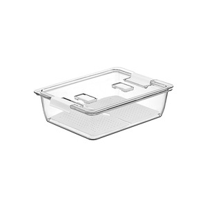 Japanese-style double-layer drain basket for home <b>refrigerators</b> and kitchens, with lid, suitable for washing fruits and - Product Image 4