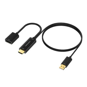 באיכות גבוהה 4K 60Hz HDMI 1.4 זכר DP 1.2 נקבה מתאם עם USB כוח usb hdmi כבל מתאם