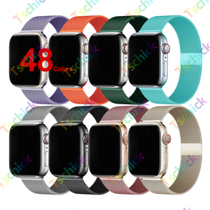 Tschick Milanese vòng dây đeo cho đồng hồ Apple dây đeo cổ tay kim loại Ultra 49 42 46mm iWatch 3 <span class=keywords><strong>4</strong></span> 5 6 7 8 9 10 SE Starlight - Product Image 1