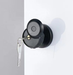 Poignée de porte intelligente en bois avec clavier numérique à empreintes digitales, boule ronde, pêne dormant simple, serrure sans clé pour remplacer l'ancienne serrure à poignée - Product Image 5