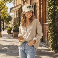 Casquette de baseball personnalisée brodée à 6 panneaux, non structurée, style Dad Hat pour hommes et femmes, idéale pour les sports de plein air, le streetwear, cadeaux, vente en gros