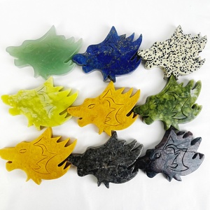 Testa di <span class=keywords><strong>Lupo</strong></span> in Giada Gialla Naturale Lucidata per Decorazione Incisa, Vari Materiali, Prezzo di Fabbrica - Product Image 2