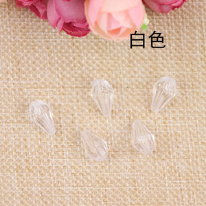 Teardrop <b>Acrylic</b> Beads <b>White</b> Loose For Bracelet Making 93T - Product Image 1